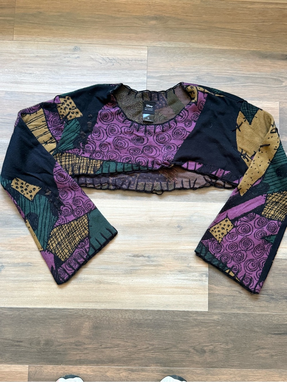 Hot Topic nightmare, before Christmas Crop Top - Purple, Green, Tan, Black